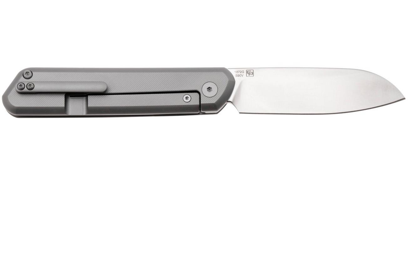 Artisan Cutlery Io 1872G-GY, Sand Polished CPM S90V, Dark Grey Titanium zakmes