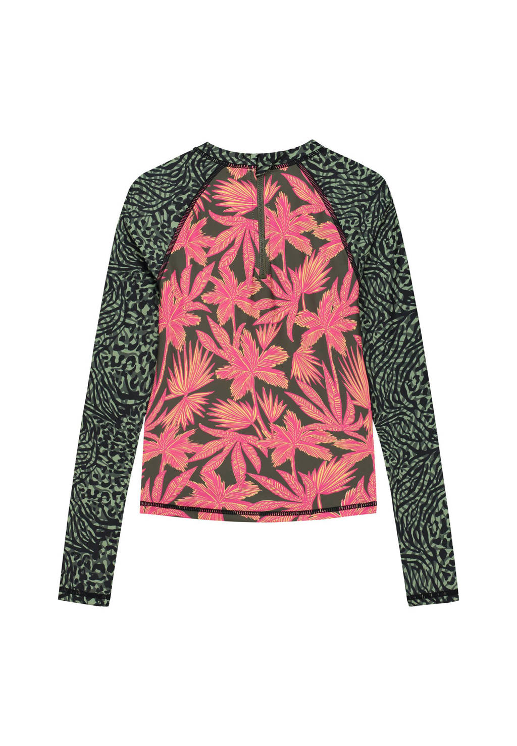 UV T-shirt Tess groen/zwart/roze