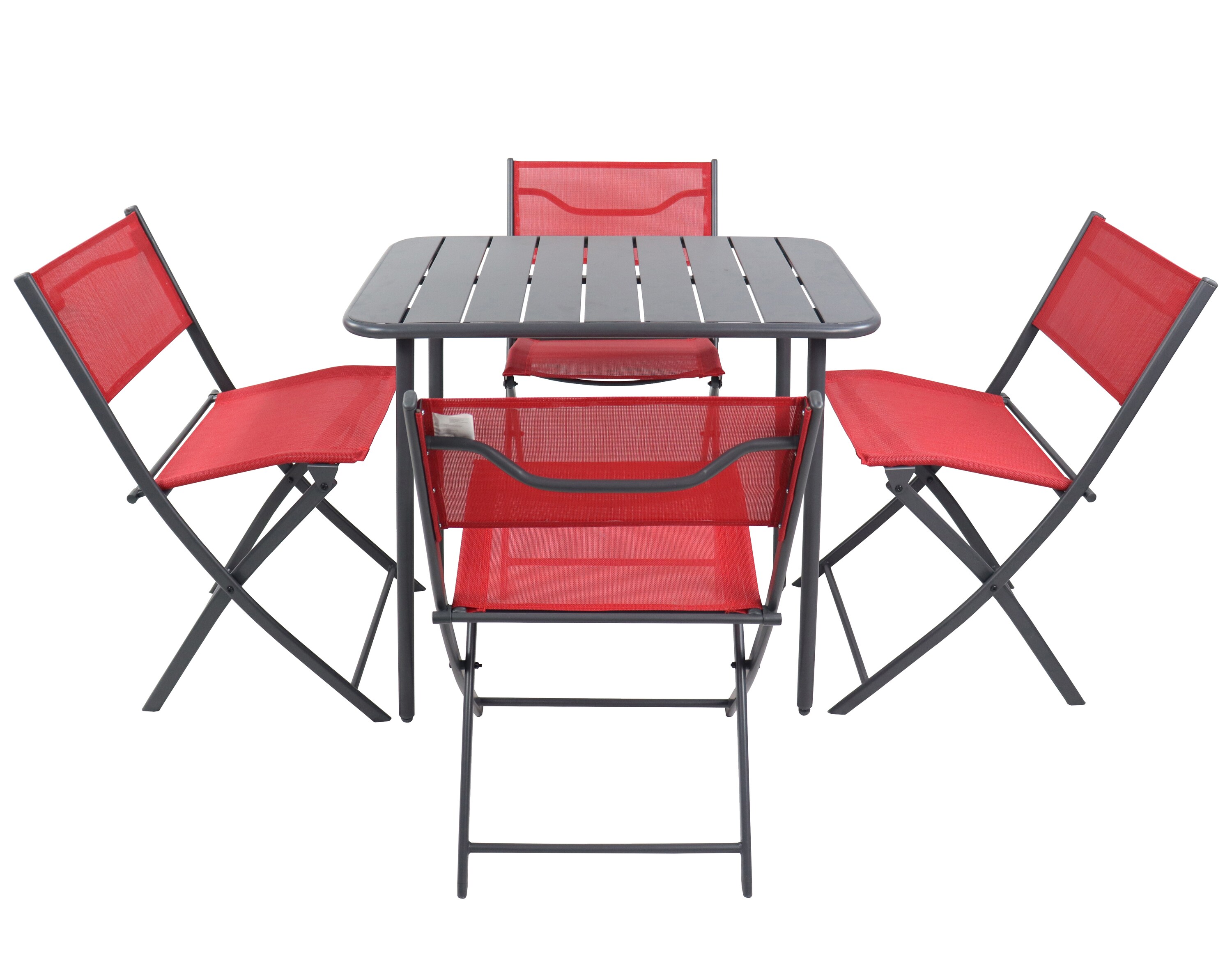 VCM 5-tlg. Set Bistroset Esstisch Gartenset Balkonset Stuh klappbar Tisch Garten Camping Sumila 80x55
