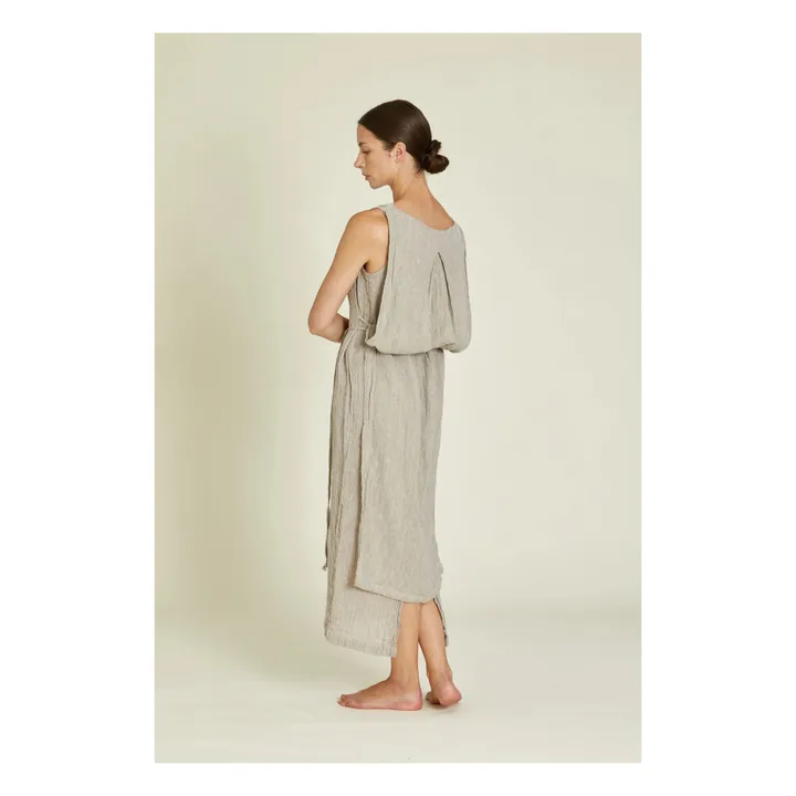 Black Crane Robe Obi Lin | Gris clair