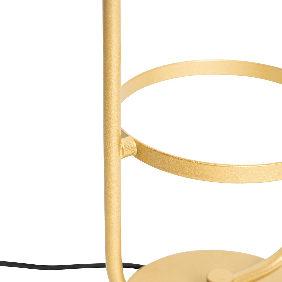 Art deco tafellamp goud met wit glas - Isabella