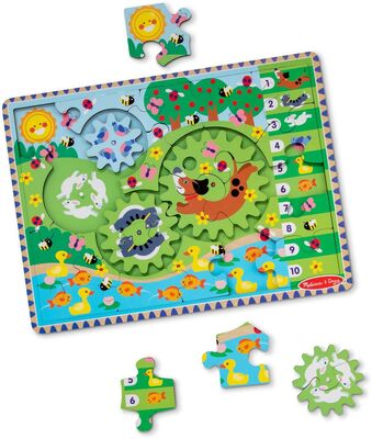 Melissa & Doug Puslespill med Tannhjul Dyretema 24 Brikker