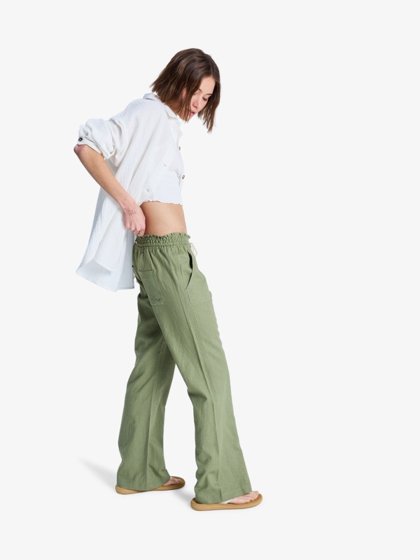 Oceanside Pantalon évasé Vert Femme