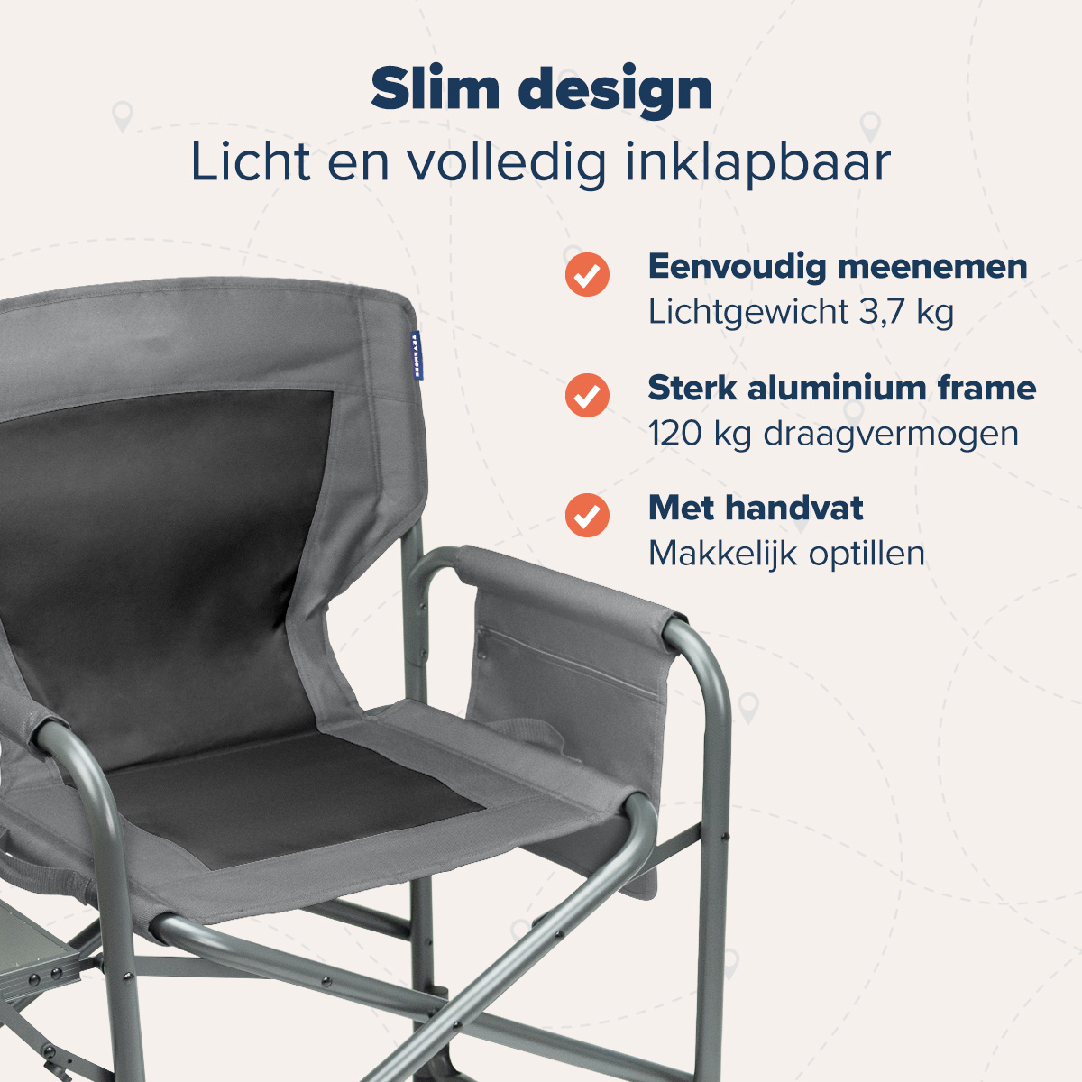 TRVLMORE set van 2 lichtgewicht vouwstoelen - Grey