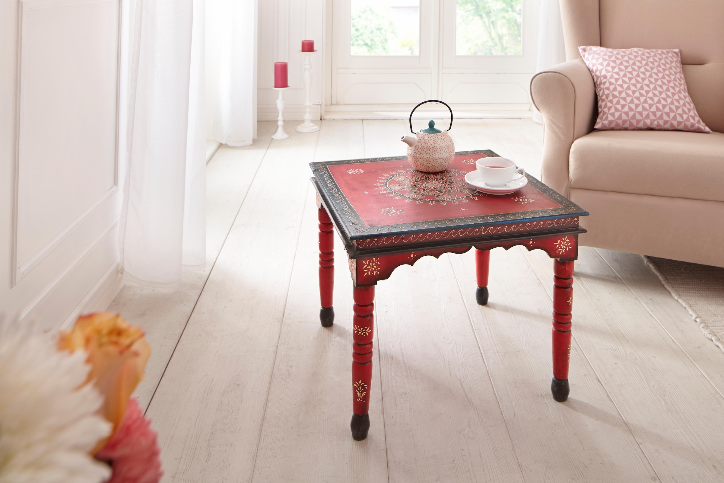 Home affaire Beistelltisch aufwendig handbemalt