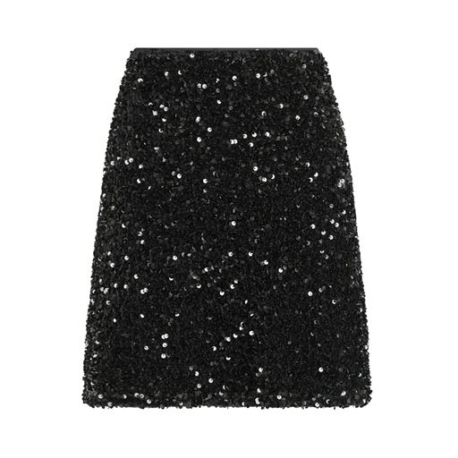 Neo Noir Miva Velvet Sequins Nederdel, Black, 38