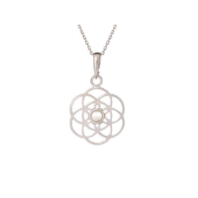 PENDENTIF ARGENT QUARTZ ROSE