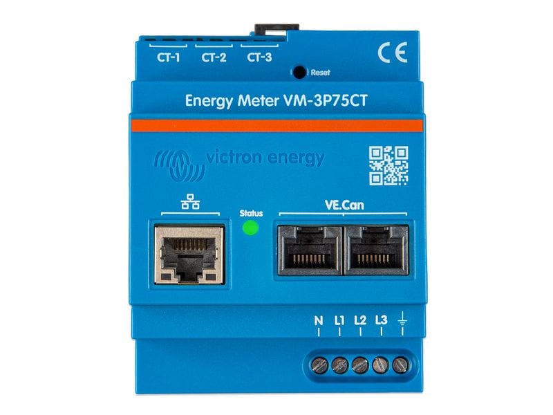 Victron Energiemessgerät VM-3P75CT mit ansteckbaren Stromwa Energiezähler VM-3P75CT