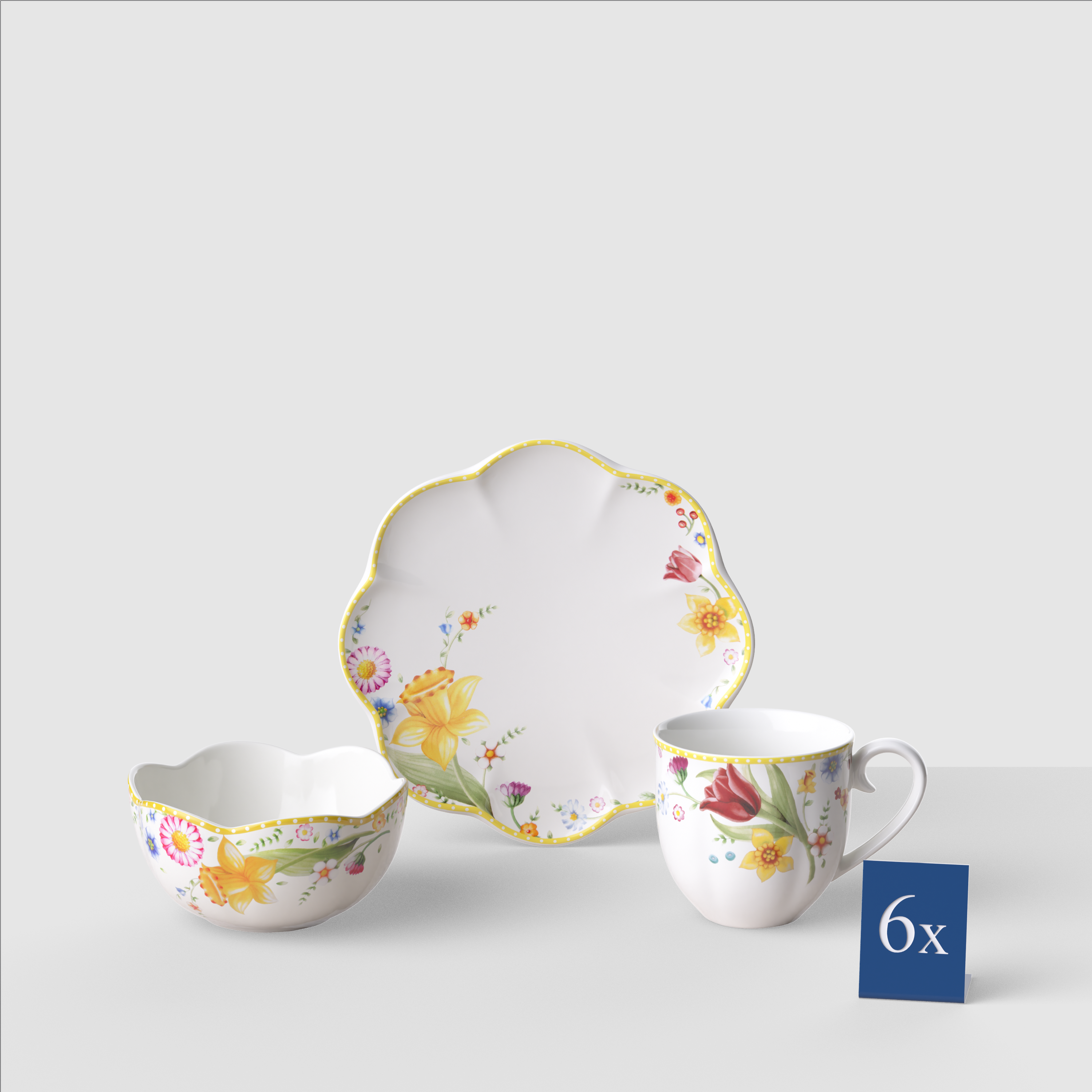 Spring Awakening Breakfast set Yellow, Premium Porcelain