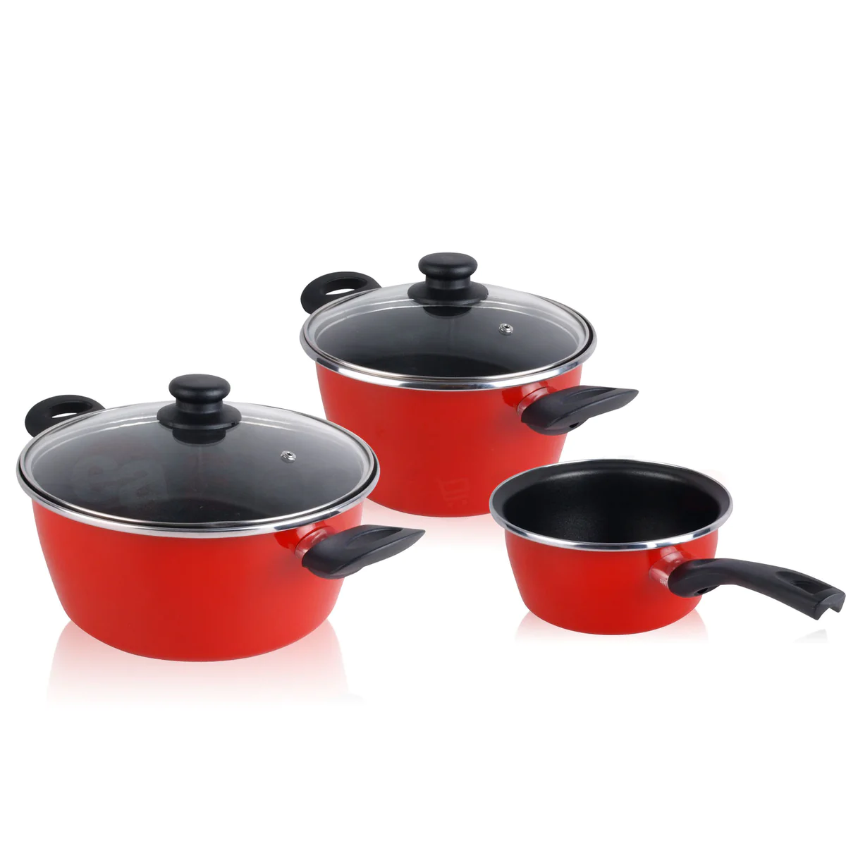 Batterie de cuisine 5 pièces, induction, antiadhésive sans PFOA Rouge