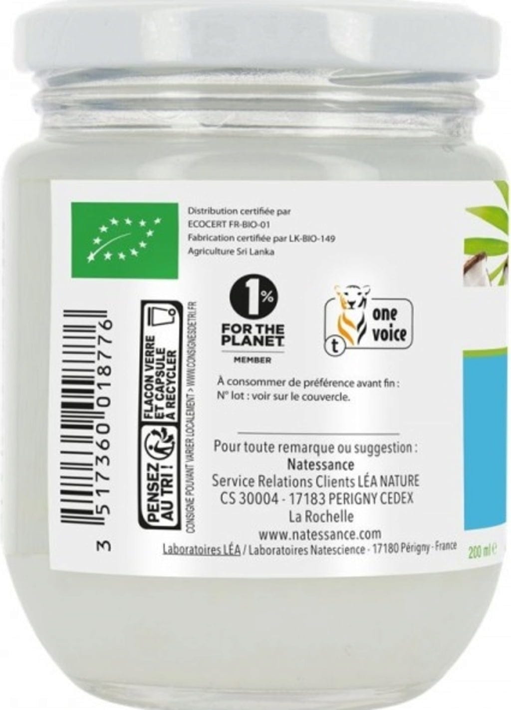 Natessance  Bio Kokosöl, 200 ml