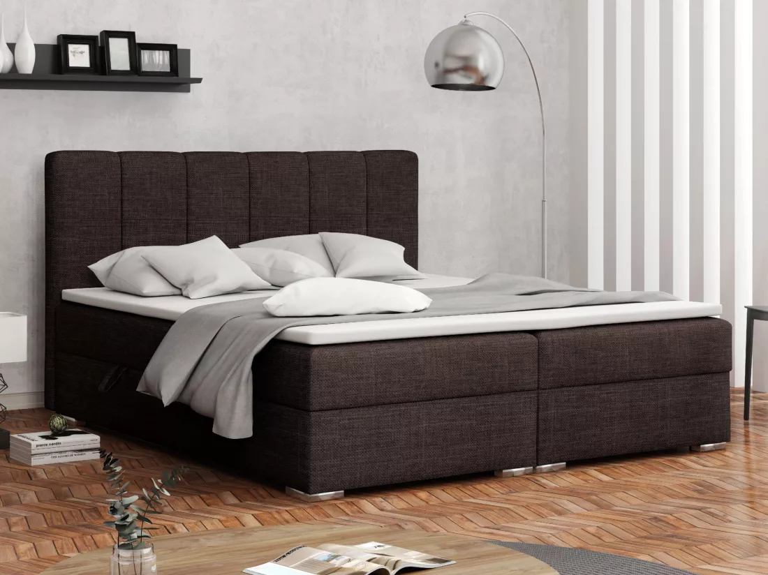 LIT BOXSPRING avec coffres Provo 180x200 cm, Lux 13 (Brun foncé)
