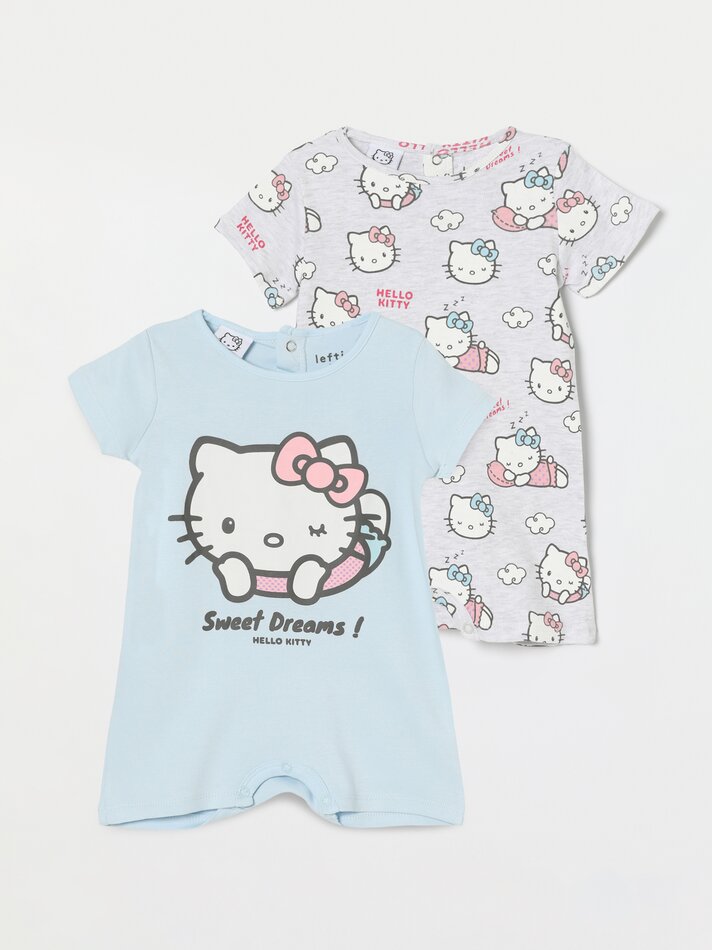 Conjunto com 2 pijamas estampados da Hello Kitty ©Sanrio - Cinza Mesclado
