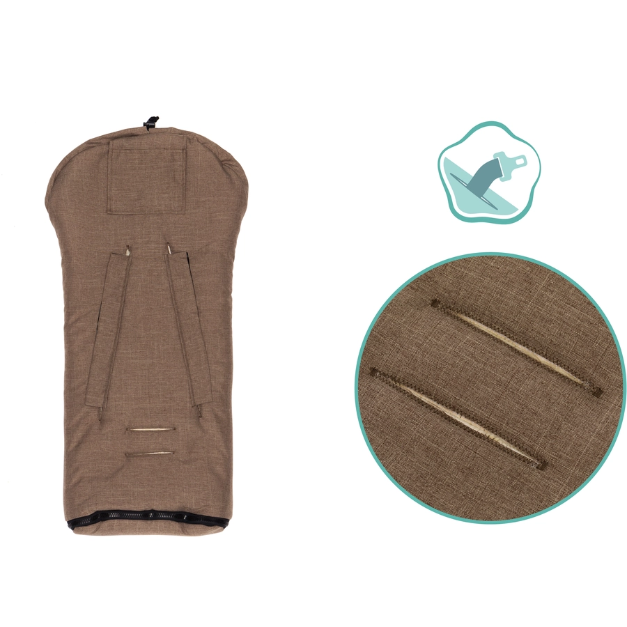 fillikid Winterfußsack Pamir Gr. 0 Echtfell braun melange