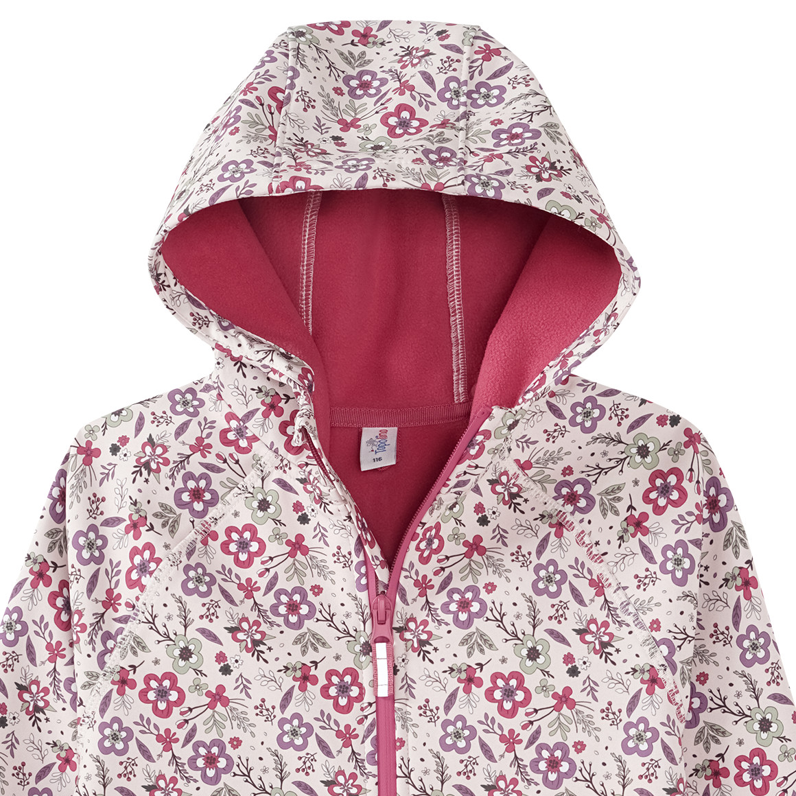 Topolino Mädchen Softshelljacke im Millefleur-Look beige / hellrot
