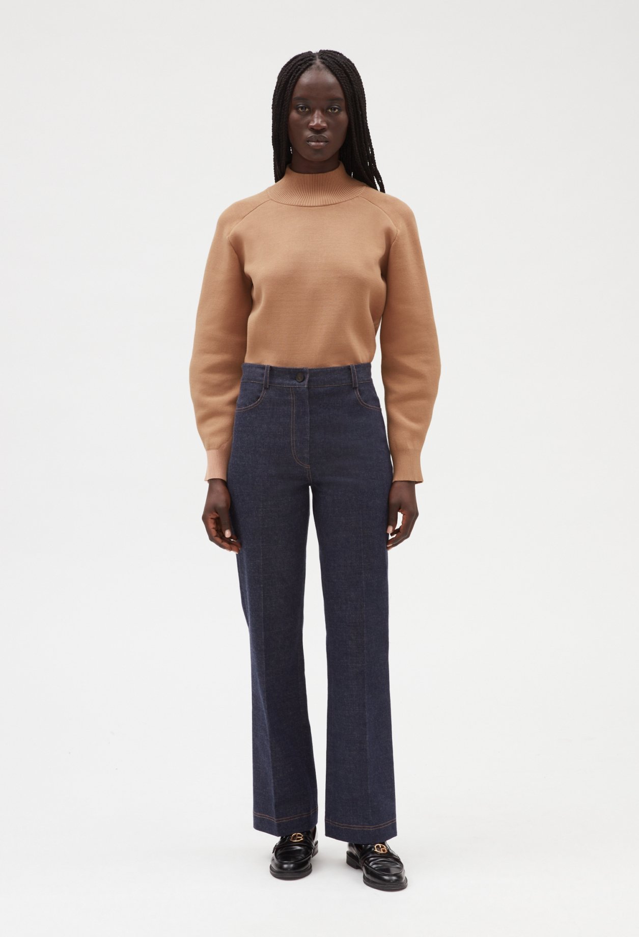 Pantalon denim bleu brut