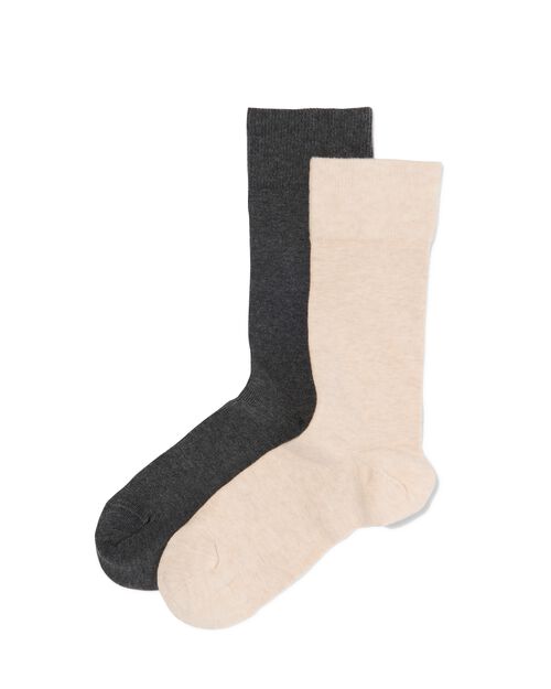 2 paires de chaussettes homme avec coton bio gris chiné