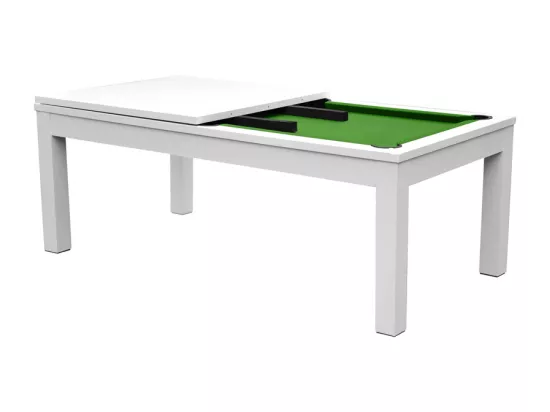 Table de billard convertible blanche tapis vert - Eddie