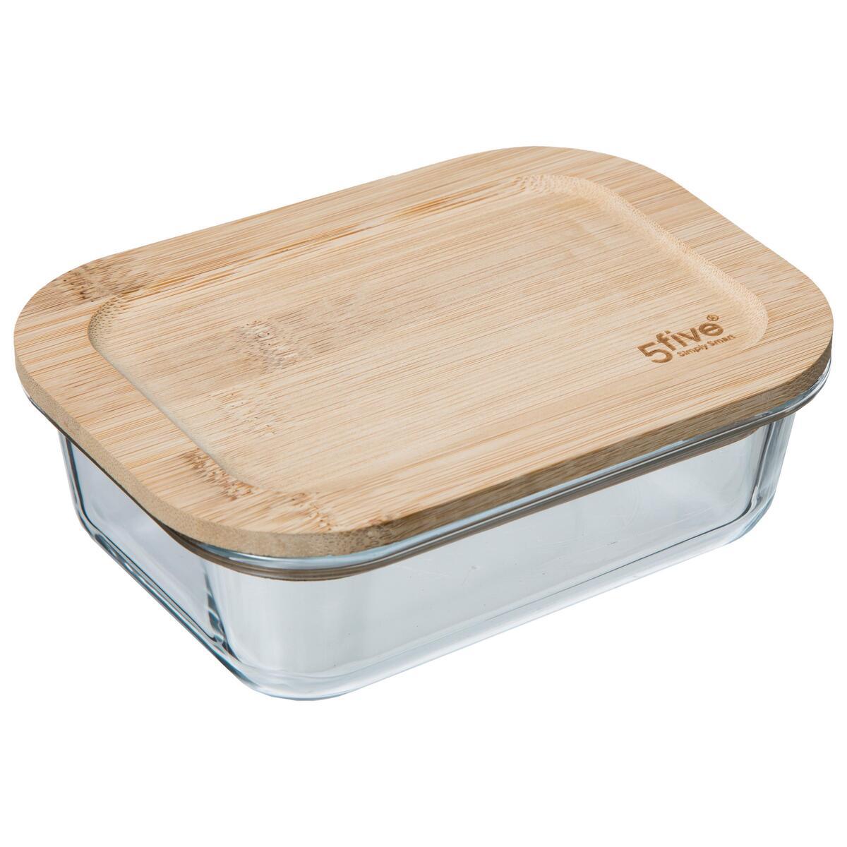 BOITE VERRE ET BAMBOU RECTANGLE 0.56L