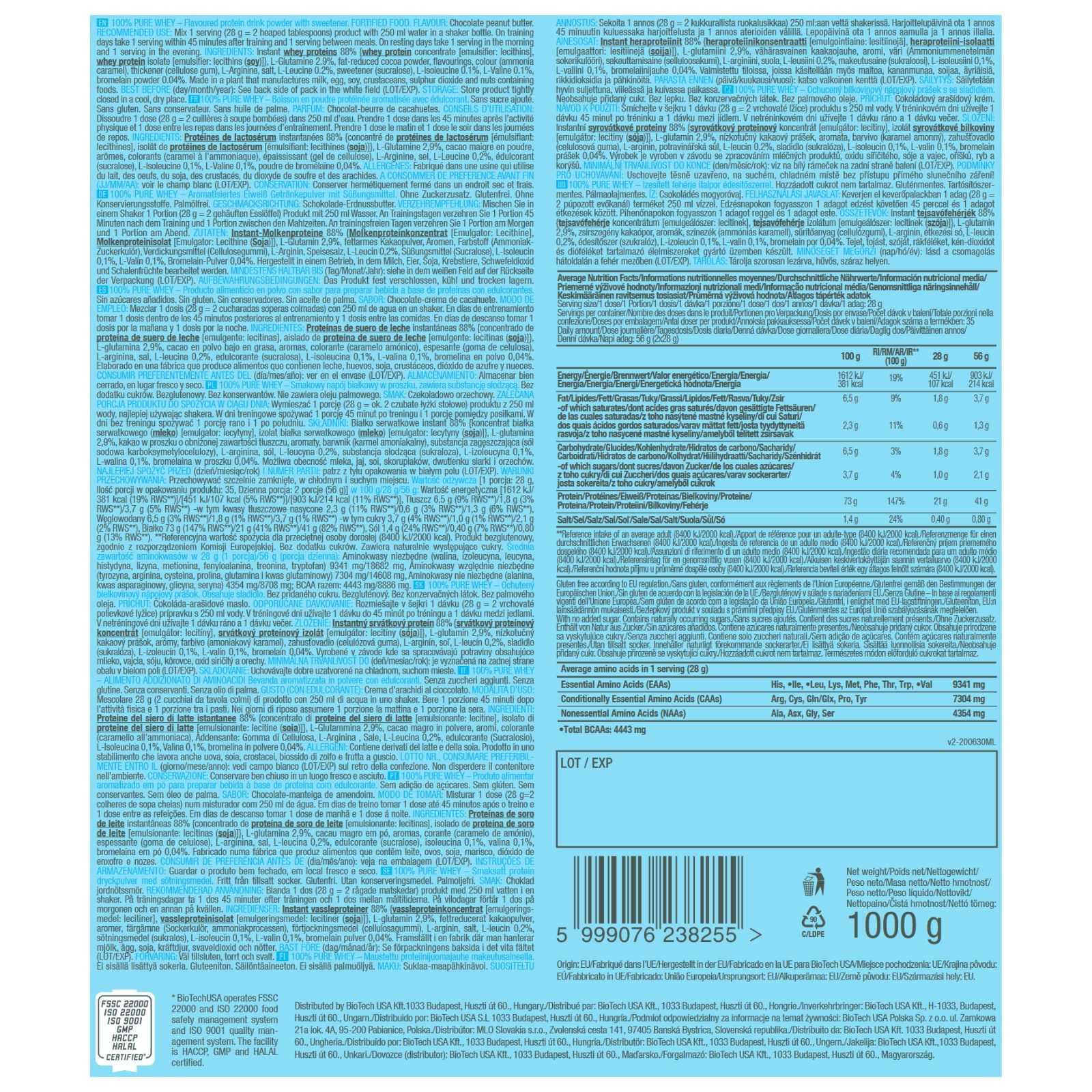 Biotech USA 100% Whey Pure 454 g