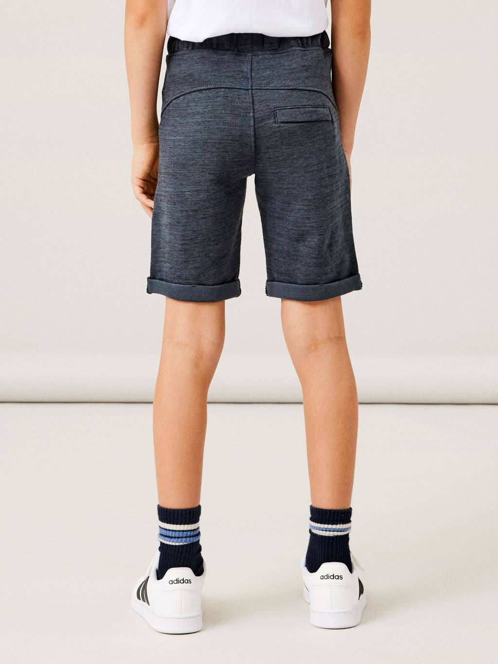 NAME IT gemêleerde regular fit sweatshort blauw