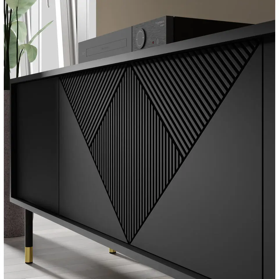 WOODY dressoir 4D 180 cm mat zwart