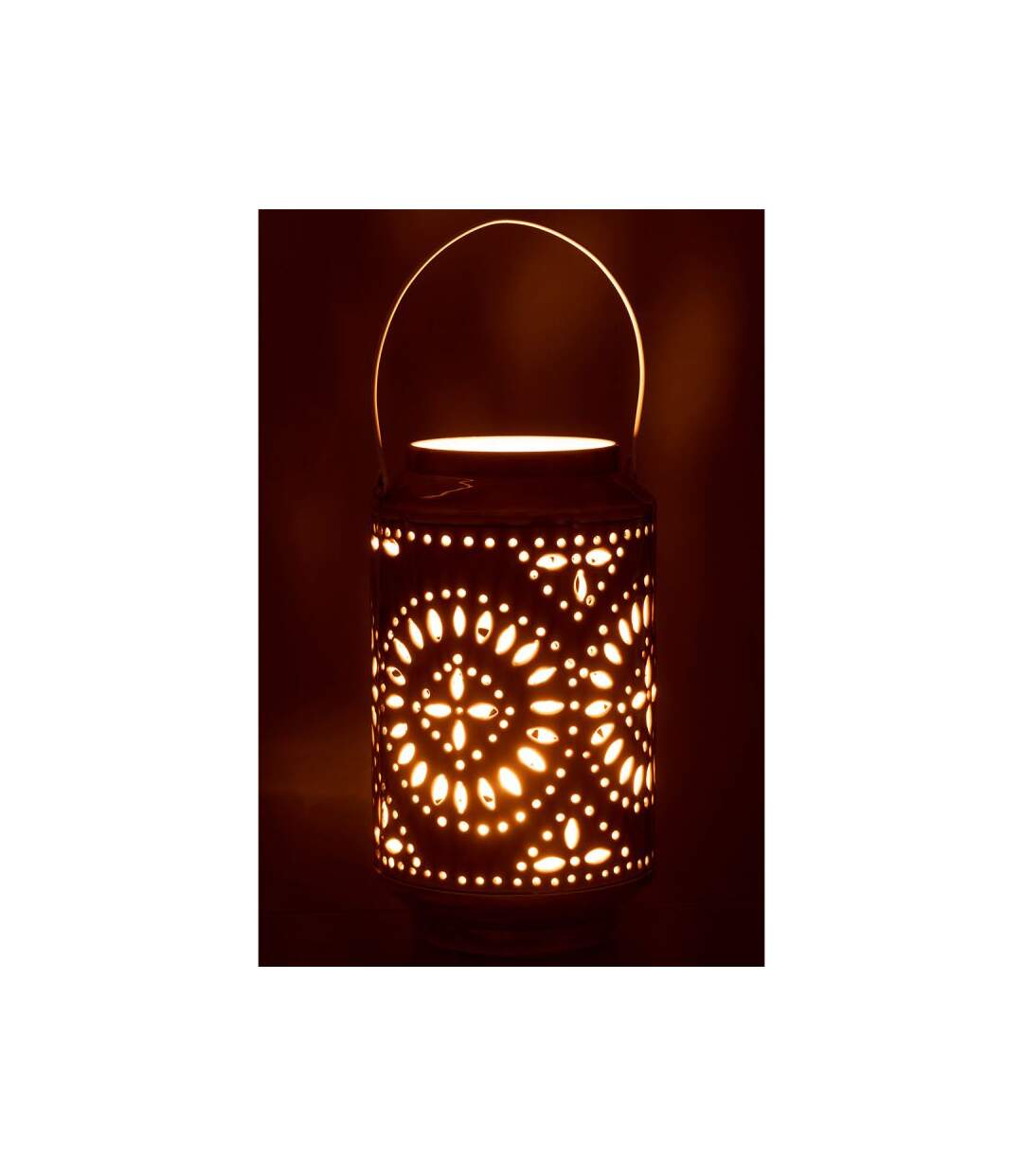 Paris Prix - Lanterne Cylindrique Métal sévilla 45cm Ocre