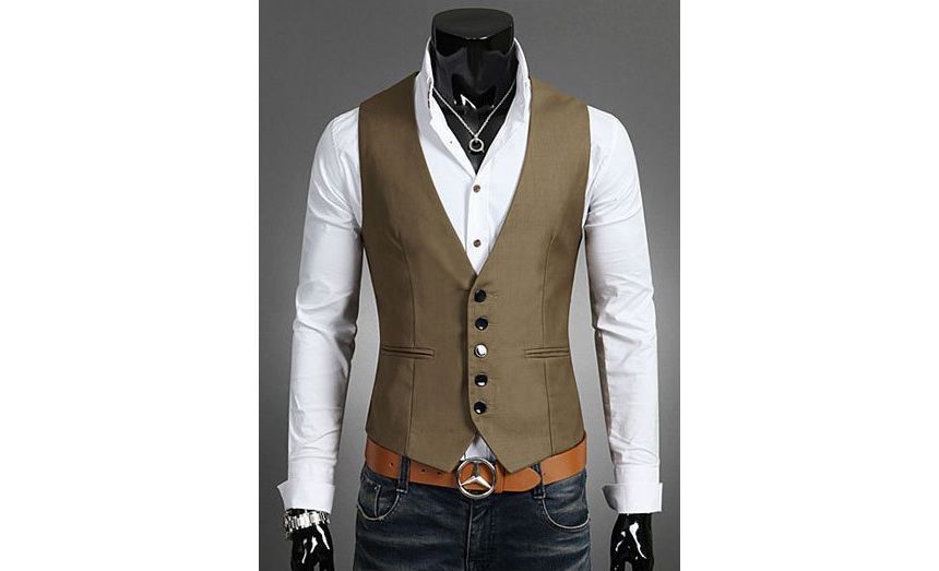 FORSETI - Vest met enkele rij knopen