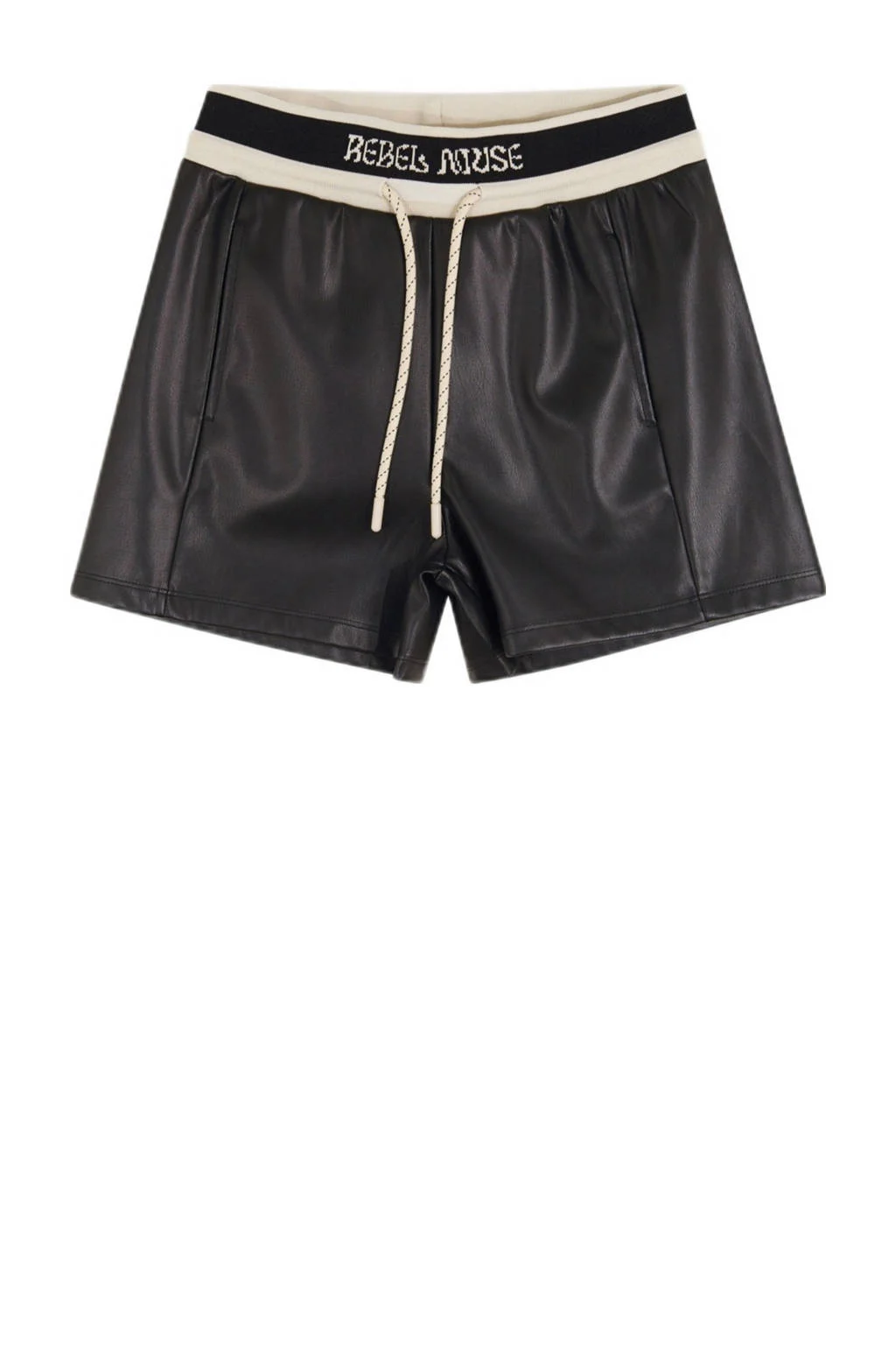 Shoeby imitatieleren regular casual short zwart