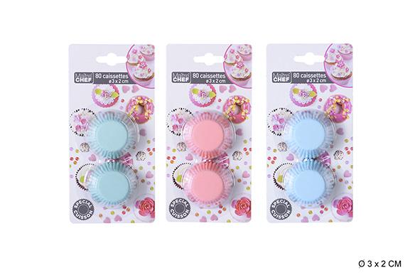 CAISSETTE COULEUR D.3X2CM X80PCS