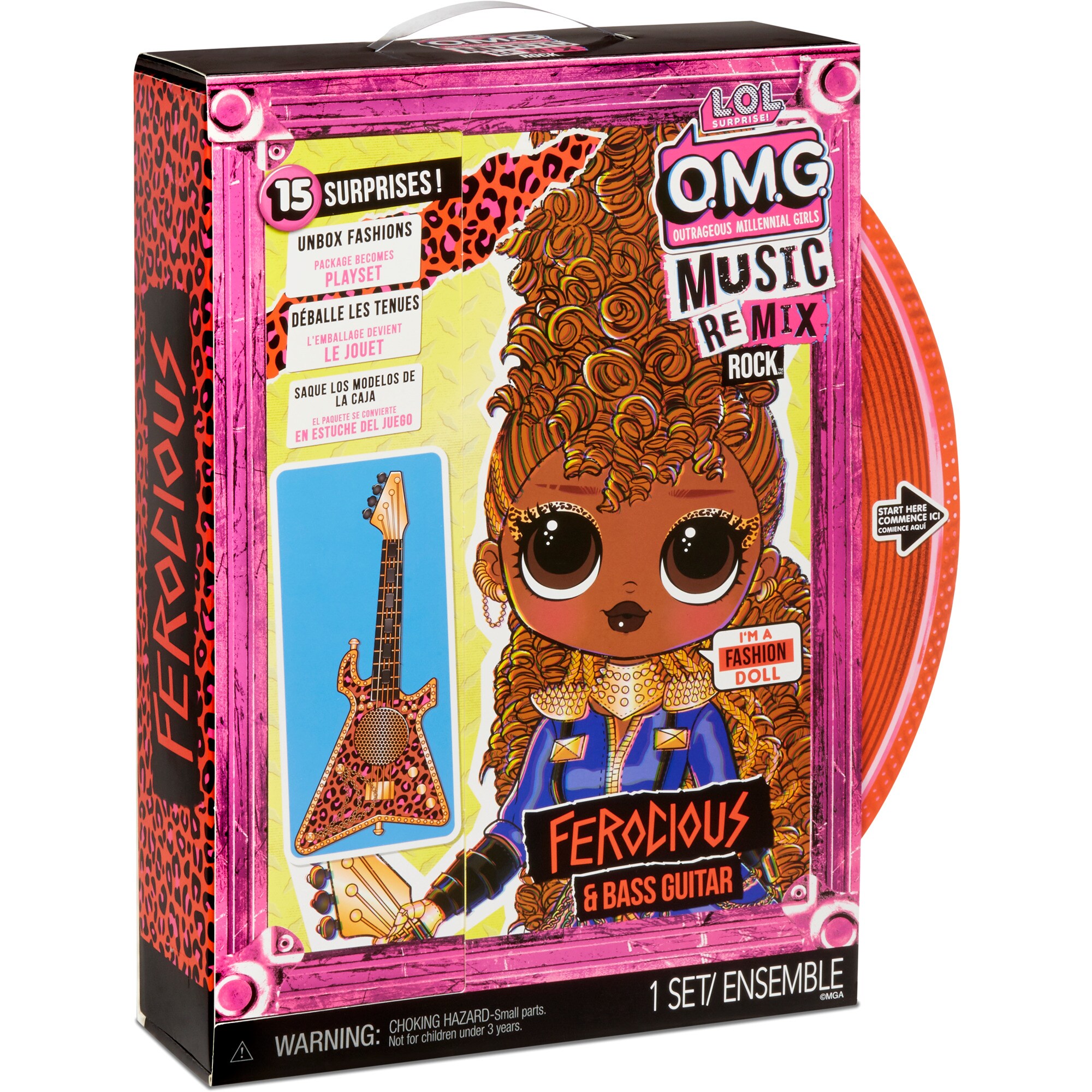 MGA Entertainment Puppe L.O.L. Surprise OMG Remix Rock - Ferocious and Bass Guitar