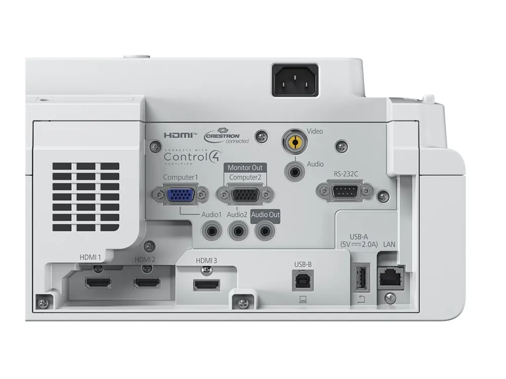 Epson EB-760W - 3-LCD-projektor - 4100 lm (hvid) - 4100 lm (farve) - 16:10 - Ultra Short-Throw-Objektiv - 802.11a/b/g/n/ac Wireless / LAN/ Miracast - hvid