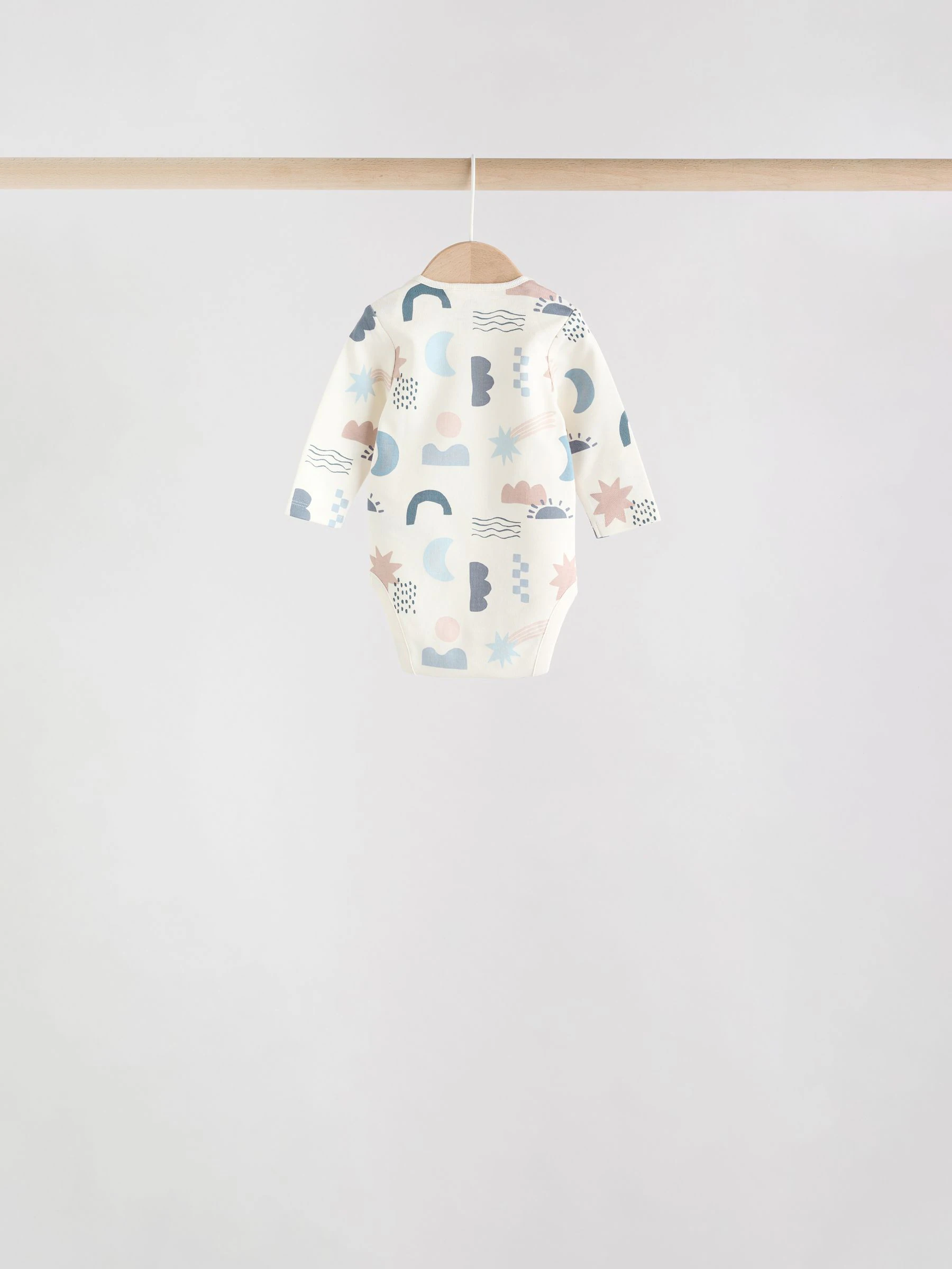 Blauw - Set van 5 rompers met lange mouwen