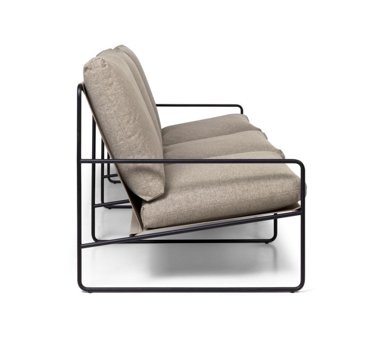 Ferm Living Desert 3-zits loungebank Black/Docle