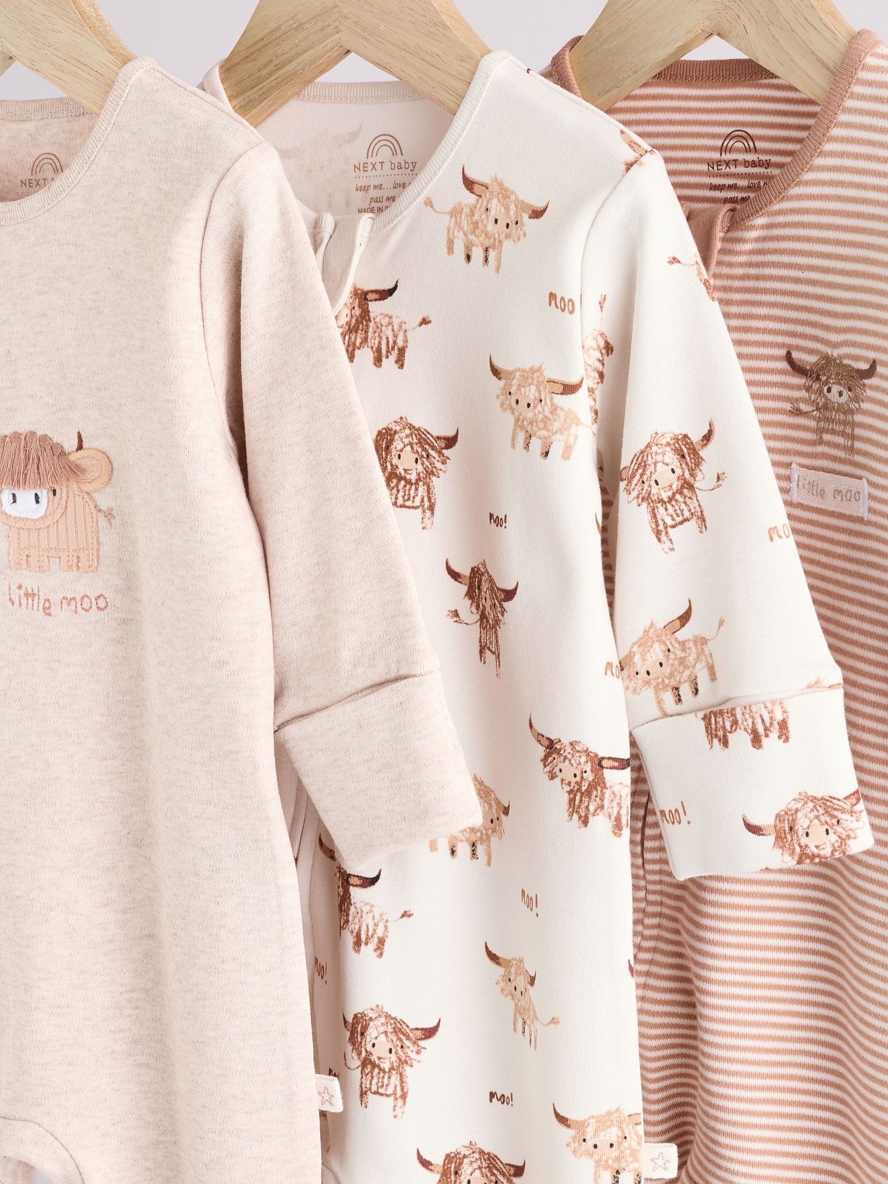 Neutraal - Hamish Baby-pyjama's van 100% katoen, 3 verpakking (0mnd -2jr)