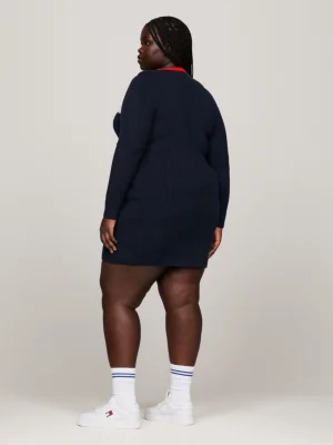 Vestido suéter de tricô trançado com blocos de cores da Archive