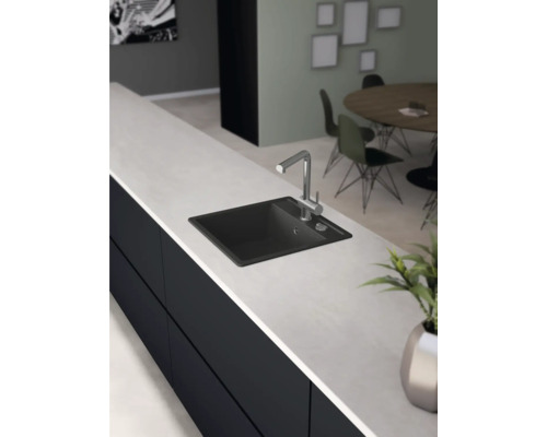 CENTA spoelbak Alcor 50 490 x 510 mm zwart ALCOR 50 BL
