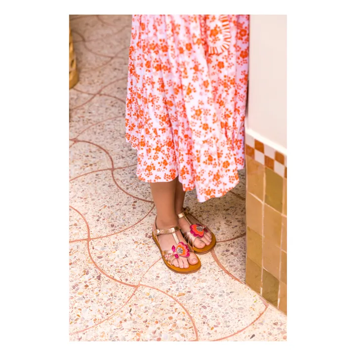 Pom d'Api Sandales Plagette Antik | Or rose