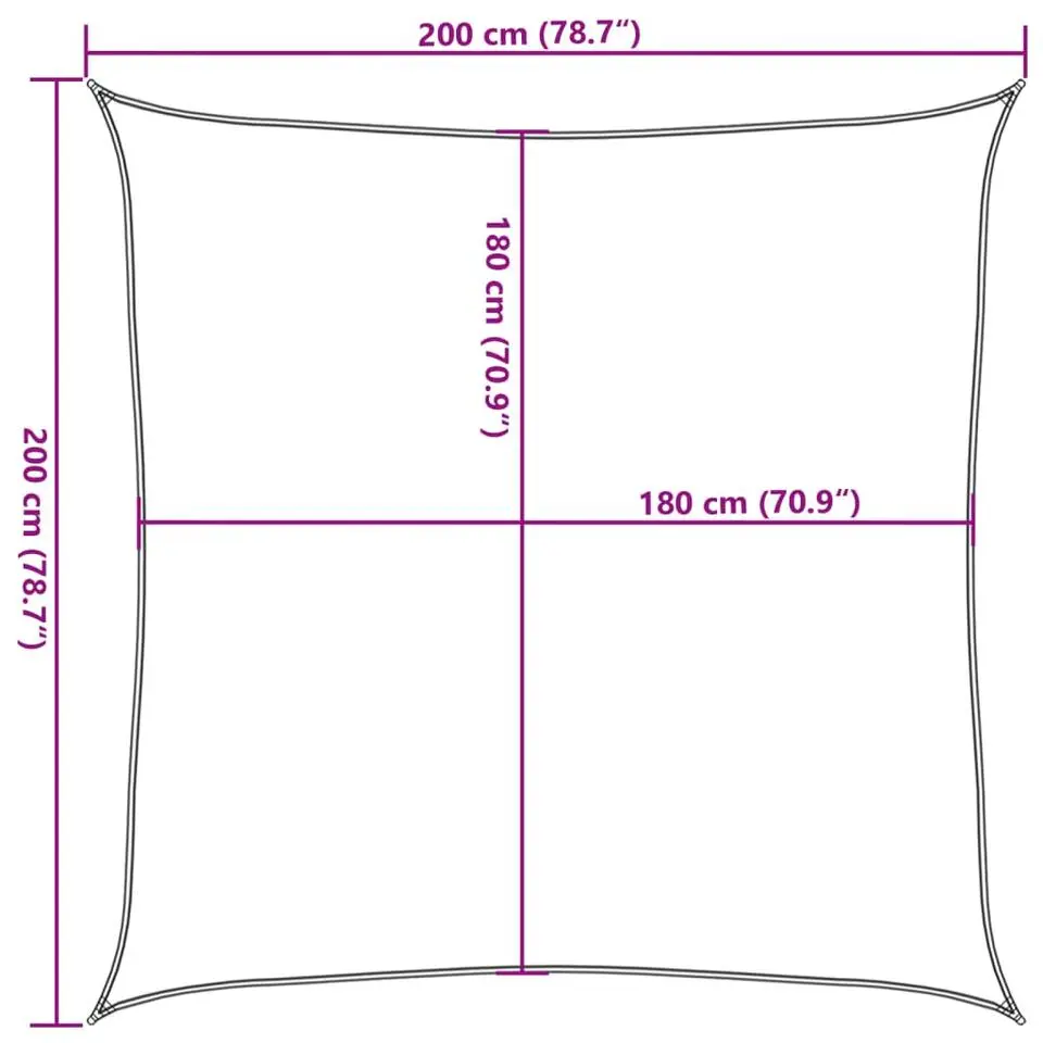 vidaXL - Zonnezeil - Crème - 2 x 2 m