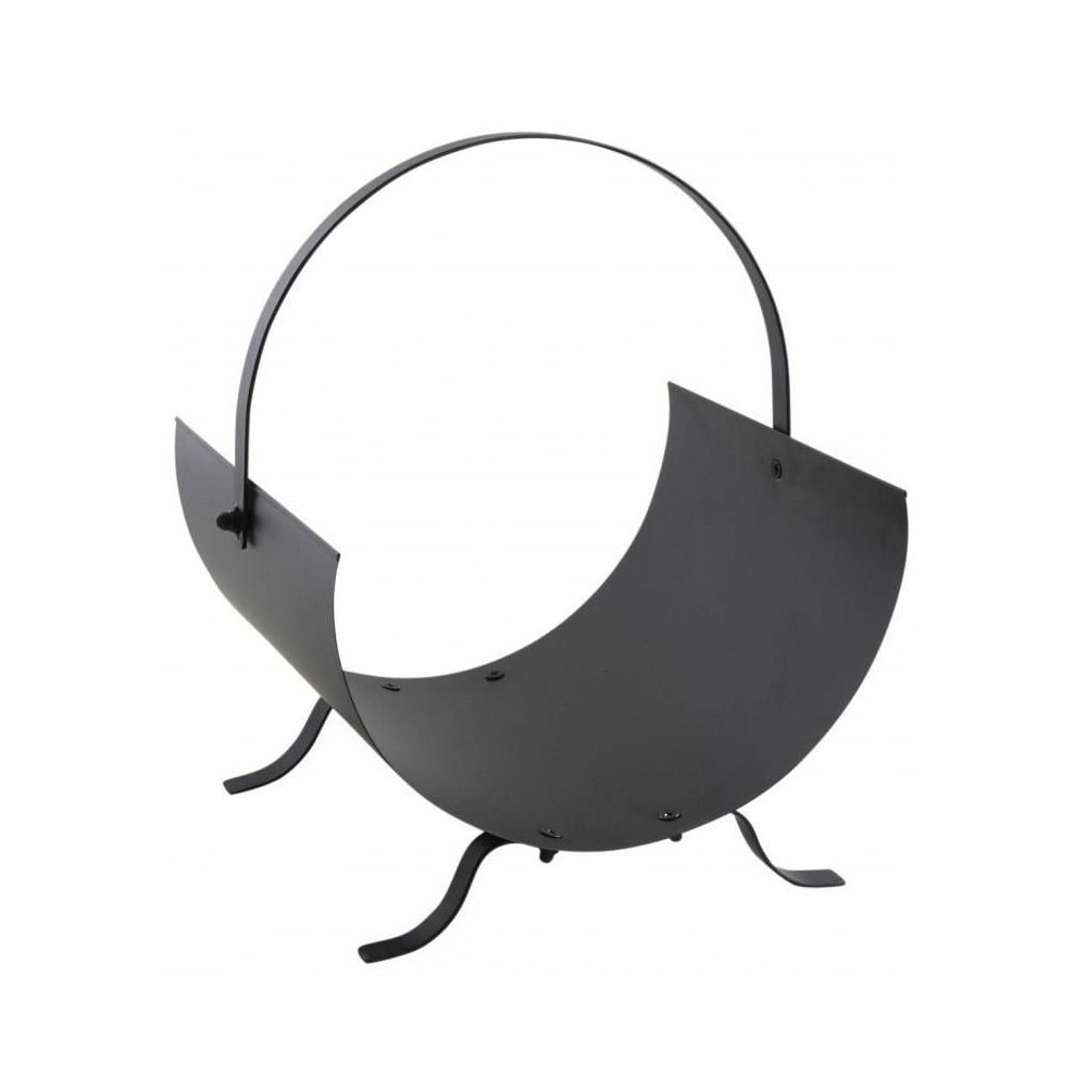 Porte-bûches design en métal noir