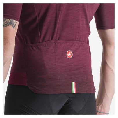 Maillot Manches Courtes Castelli Essenza Rouge Bordeaux