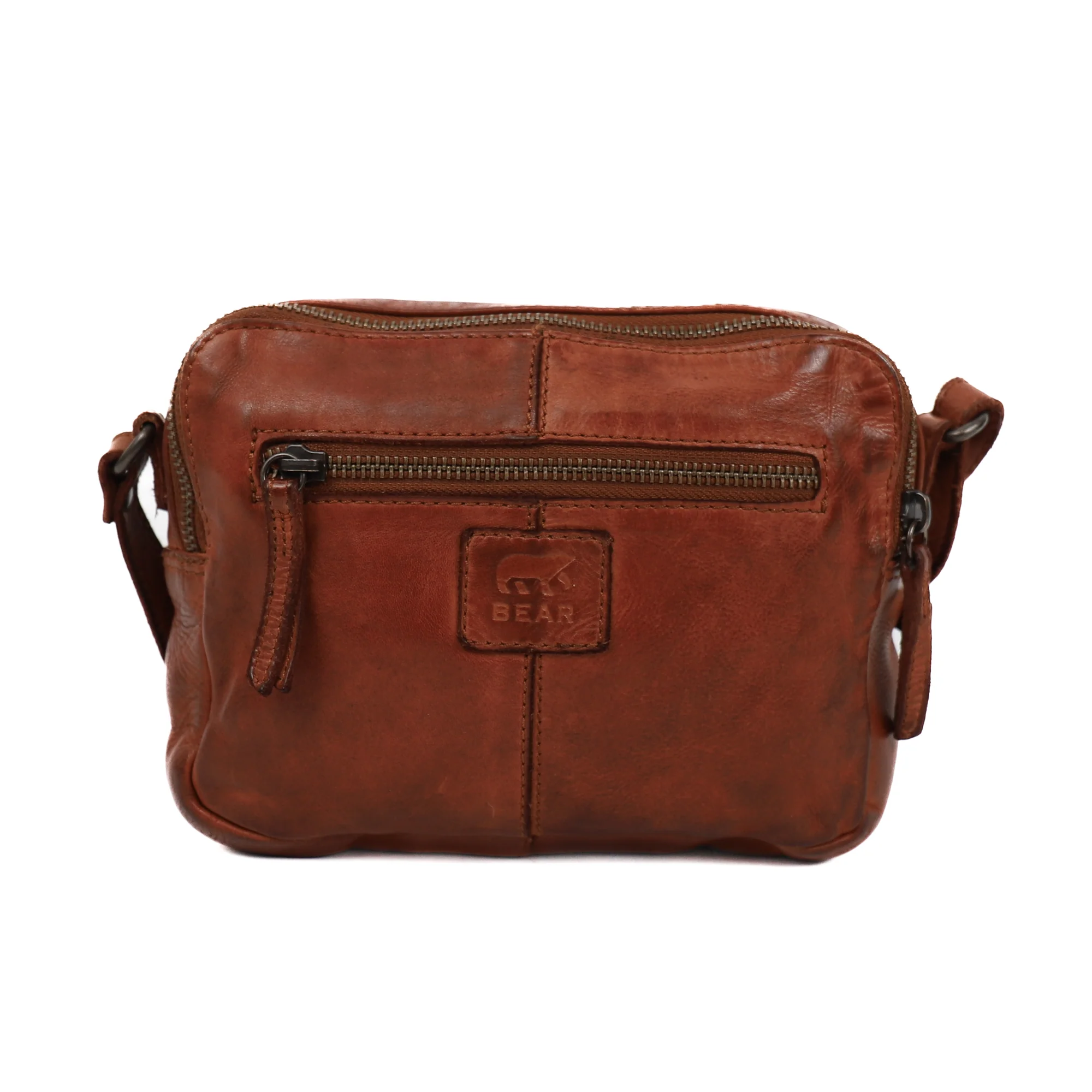 Bear Design Cow Lavato Schoudertasje Irem Cognac Woven CL44395
