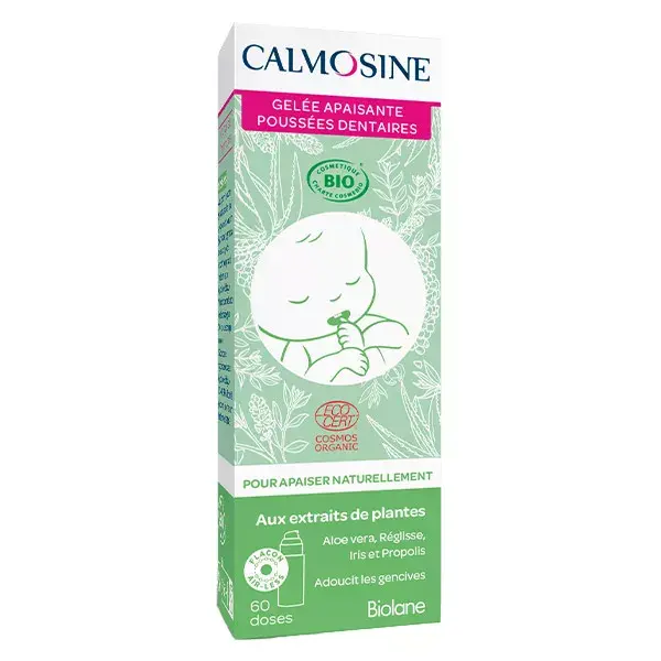 Calmosine Geleia Calmante para Dentição Orgânica para Primeiros Dentes do Bebê 15ml