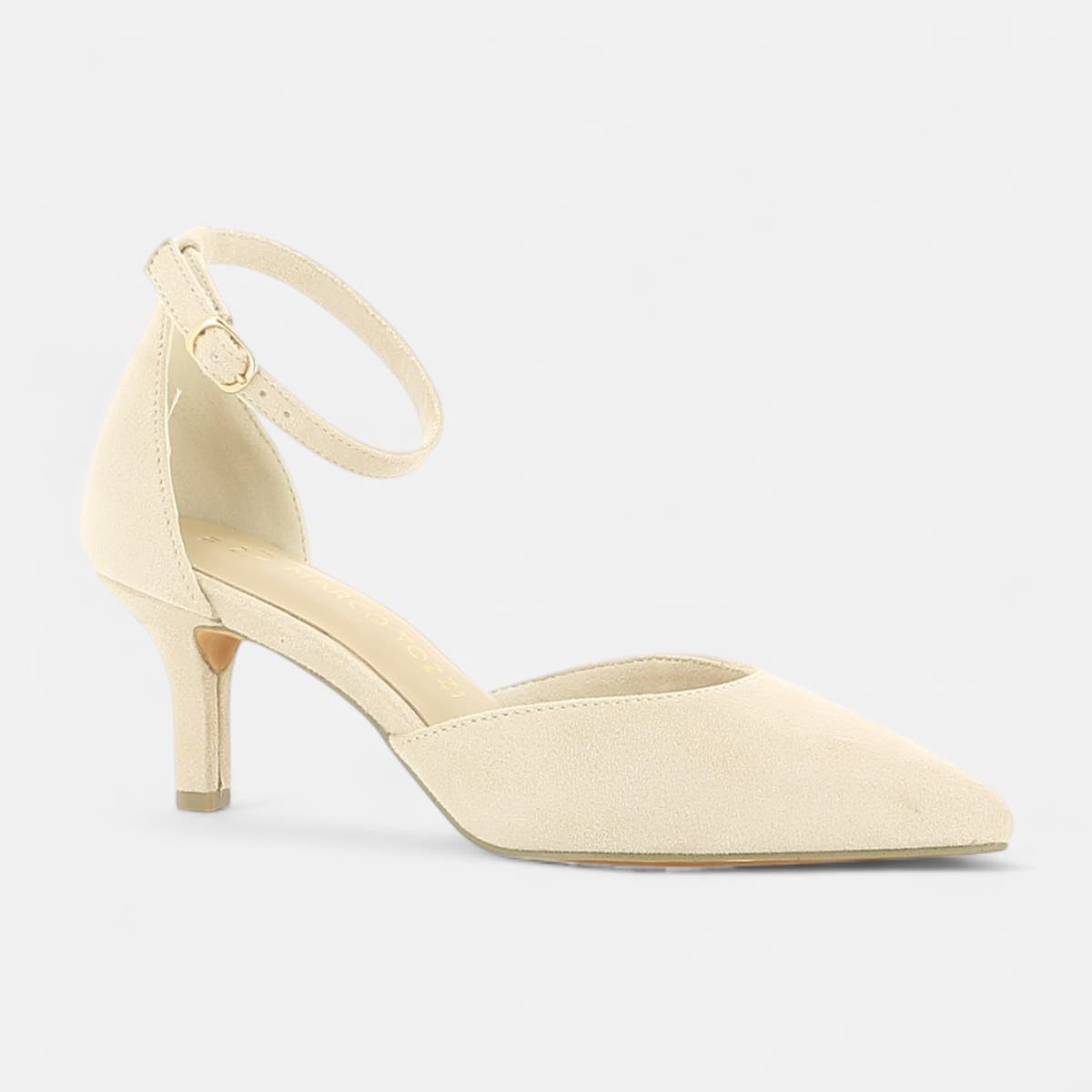Escarpins quartiers ouverts à talon Femme beige