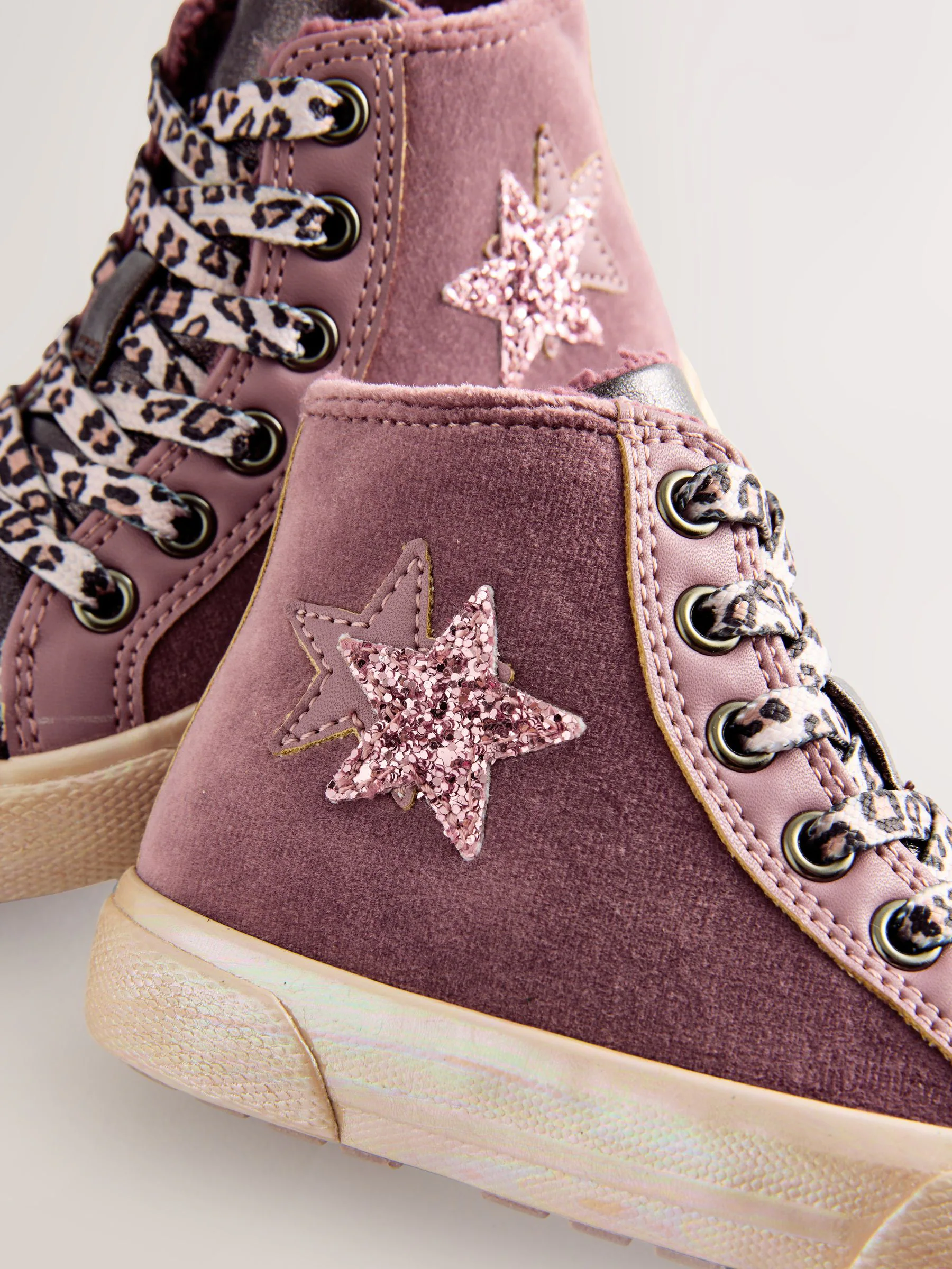 Paars - Hoge sneakers met ster