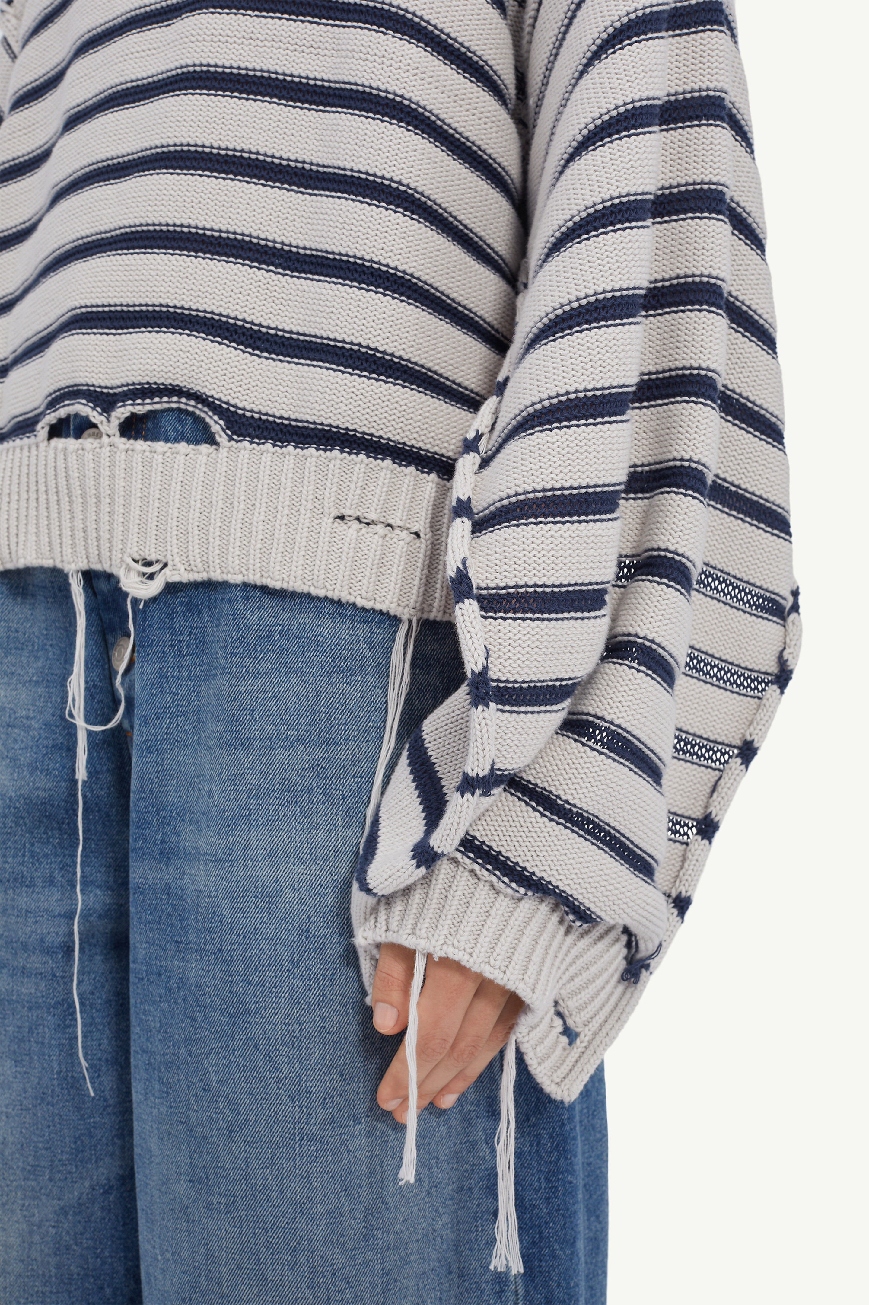 Blue Cotton Knitted Jumper