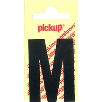 Pickup plakletter M zwart mat 90 mm