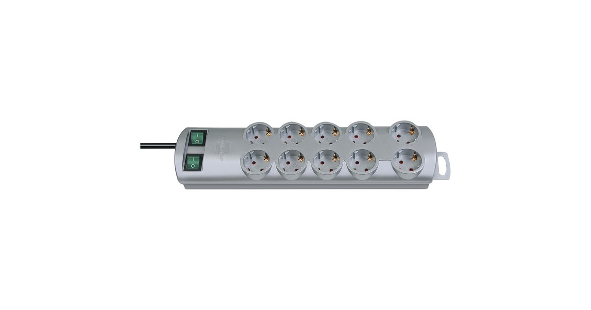 BrennenstuhlPrimera-Line Stekkerdoos 10x stekkerdoos  (Zilver, 1153390120, voor 10 stekkers)