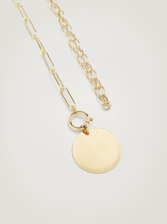 Colar de ouro com medalha - Dourado