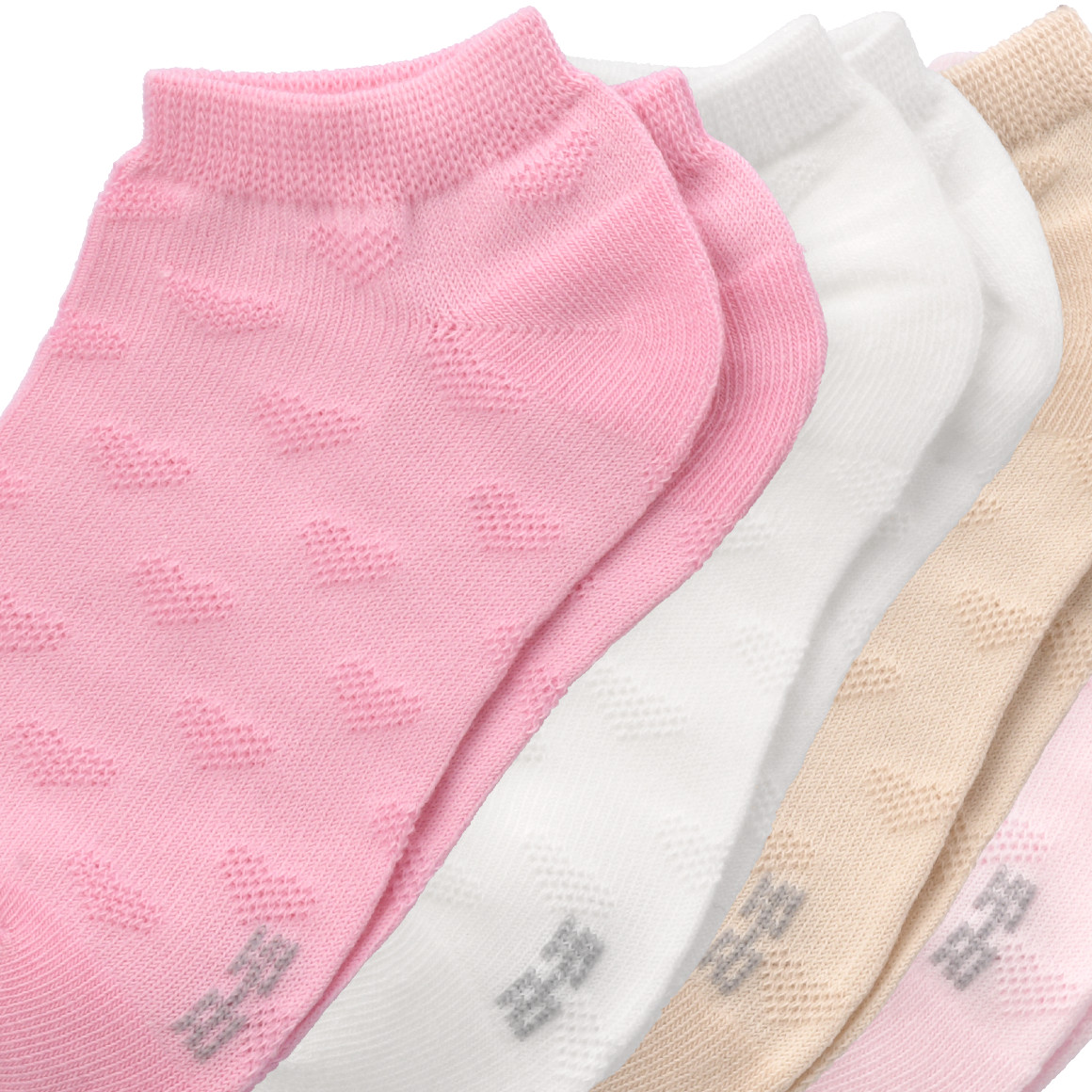 Topolino 4 Paar Mädchen Sneaker-Socken im Set rosa / hellbeige / weiss